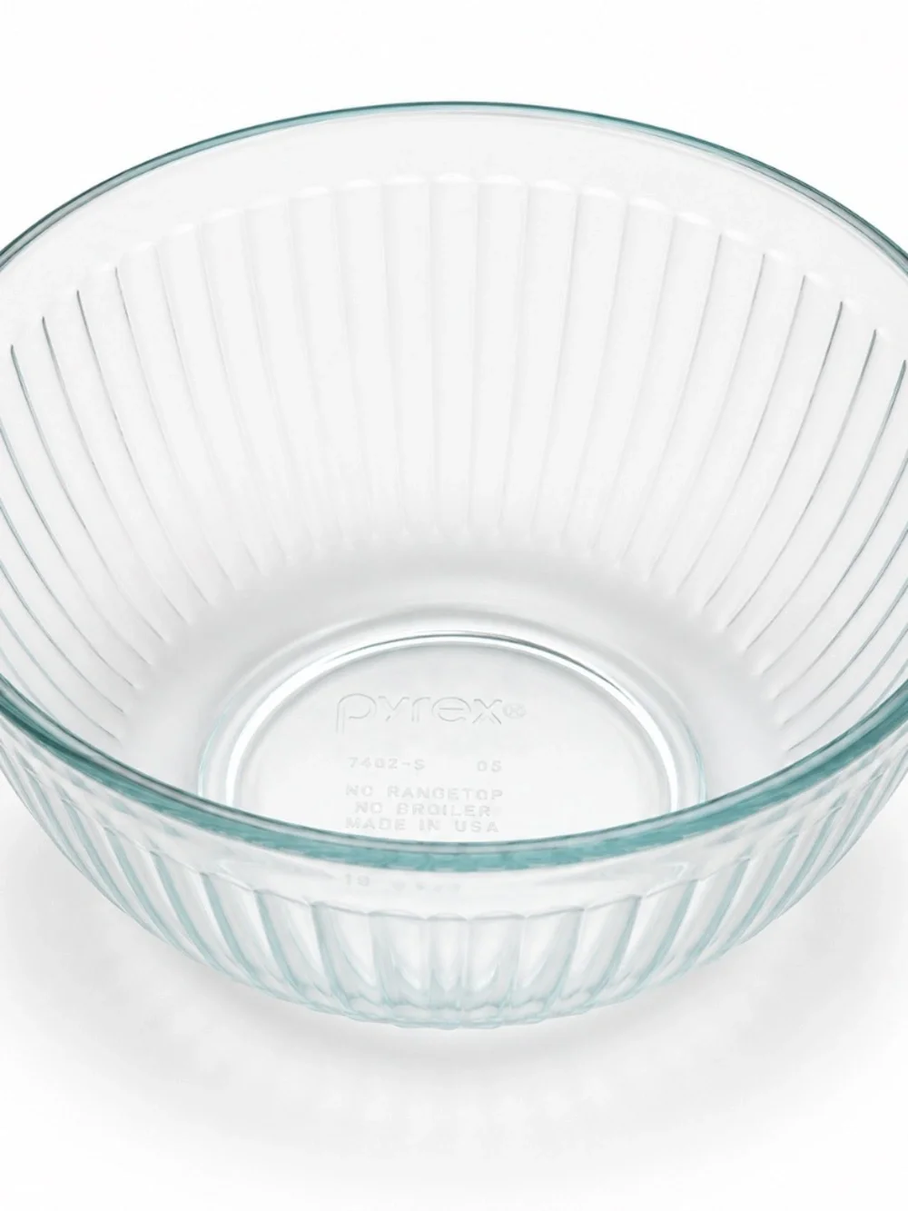 Pyrex 7402-S Vintage Clear Glass 6 Cup Sculpted Mixing Bowl